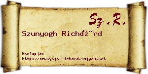 Szunyogh Richárd névjegykártya