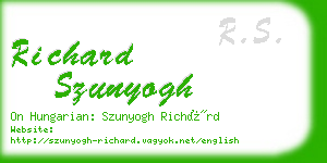 richard szunyogh business card